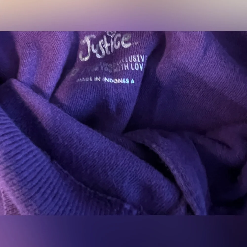 Lot of 2 Justice Long Sleeved Polo Style Shirt Tops Sz 10 Aqua Purple